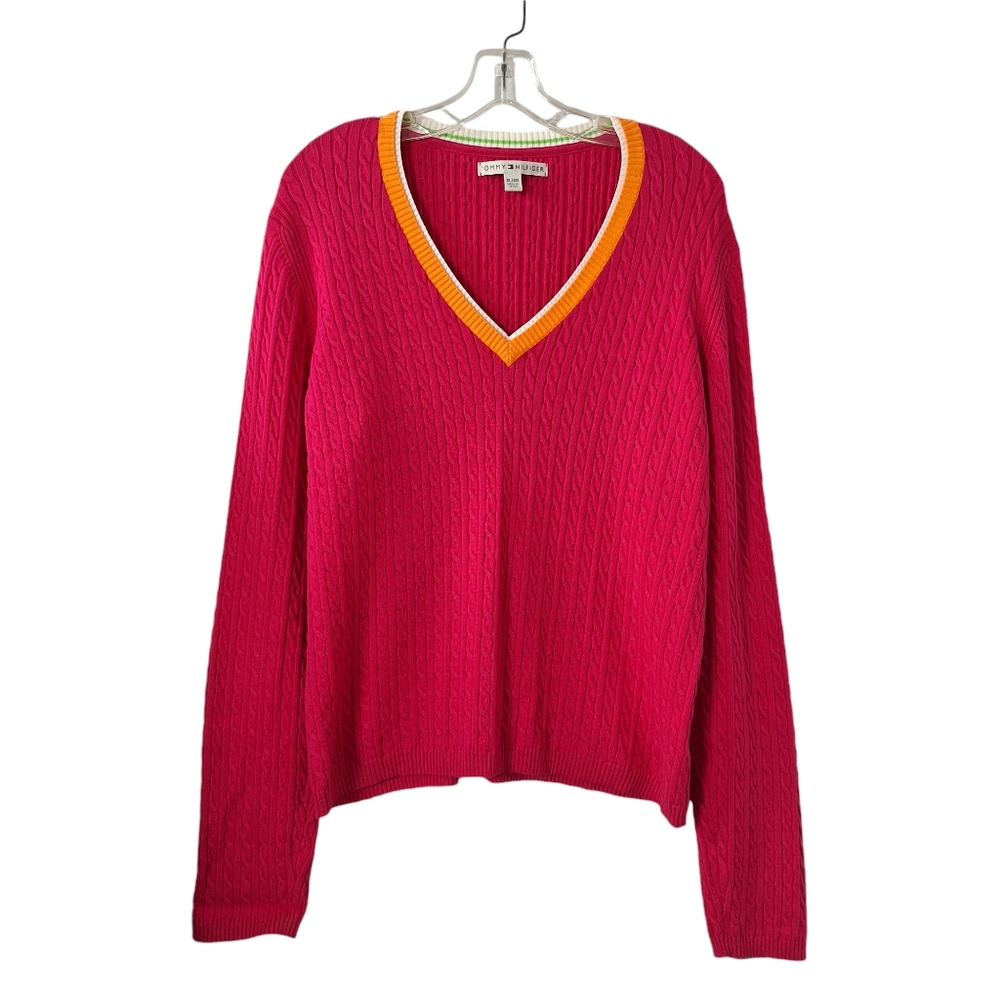 Vintage Tommy Hilfiger '04 Cable Knit Preppy‎ Sweater XL